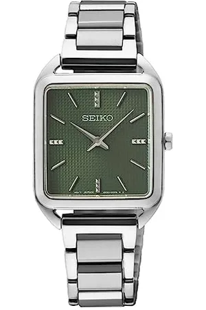 Seiko Damski analogowy zegarek kwarcowy z bransoletką ze stali szlachetnej SWR075P1