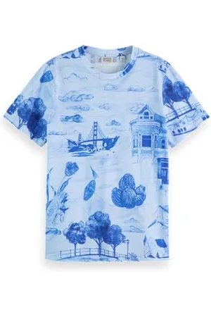 Scotch&Soda Damska koszulka z nadrukiem, regularny krój, , L