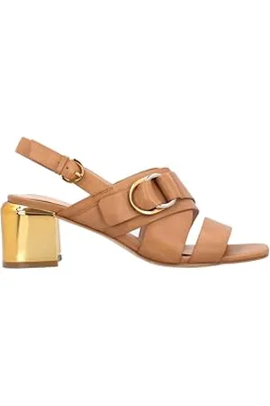 Pinko Sandal Calf Leather, Kobieta, Ciastko, 35 EU, , 35 EU