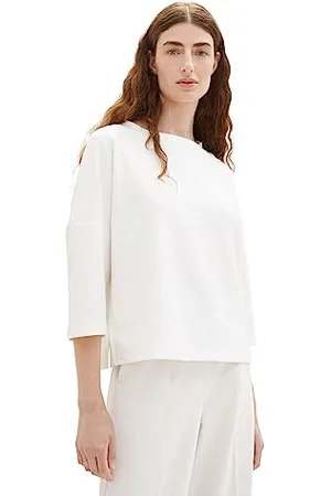 TOM TAILOR Damska bluza z luźnym krojem z guzikami, , XXL