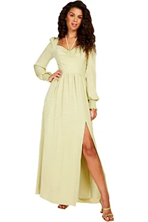 Little Mistress Damska sukienka Chartreuse Maxi na specjalne okazje, , 40