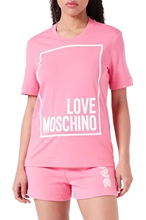 Moschino Damska koszulka o regularnym kroju z krótkim rękawem, fuksja, 44, , 44
