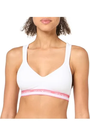 Emporio Armani Bralette z wyściełanym logo ze stretchu, bawełna, , , XS