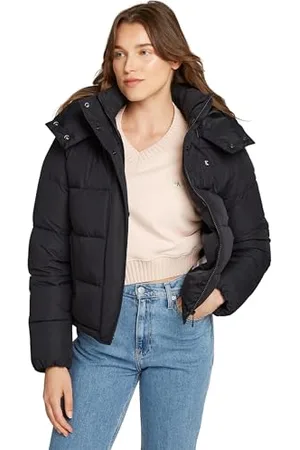 Calvin Klein Jeans Damska MATTE MONOLOGO ND SHORT PUFFER J20J224119, kurtka puchowa, czarna, XL, , XL