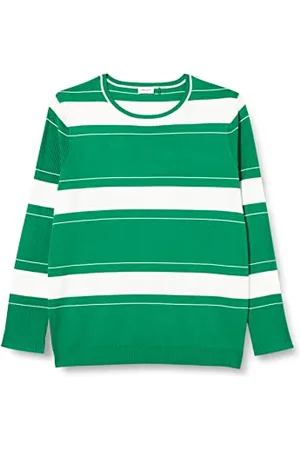 Gerry Weber Sweter damski 171000-35711, zielony/ecru/biały w prążki, 44, , 44