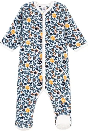 Petit Bateau Unisex Baby A0886 piżama polarowa, biała pianka/wielokolorowa, 18 miesięcy, biały ptasie mleczko/wielokolorowe, 18 miesi?cy