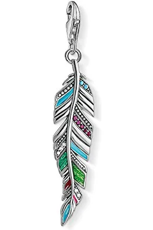 Thomas Sabo Zawieszka damska Charms piórko, srebrna/wielokolorowa