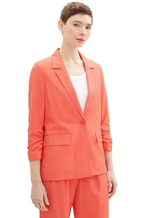 TOM TAILOR Damska marynarka Regular Fit Basic z marszczonymi rękawami, , XS