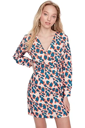 Trendyol Woman Mini Bodycon Double Breasted Woven Dress Robe, wielokolorowa, 34 Femme, , 40