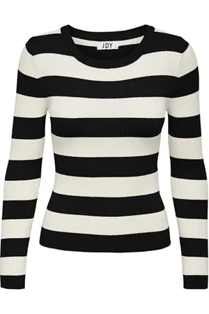 JDY PLUM L/S O-Neck Stripe Pull. KNT NOOS, , M