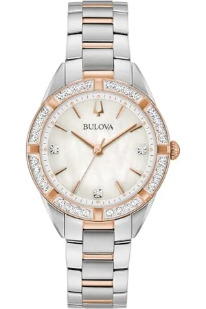 BULOVA Damski analogowo-cyfrowy zegarek kwarcowy z paskiem ze stali nierdzewnej 98R281, , bransoletka