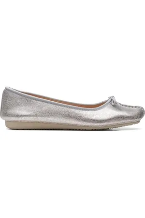 Clarks Baleriny damskie mokasyny, Metaliczny srebrny, 37 eu