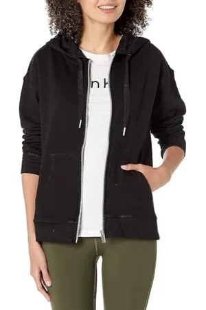 Calvin Klein Performance damska bluza z kapturem z kapturem Eco French Terry Francuska, czarna, rozmiar L, , L