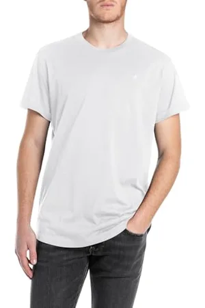 Replay Męski Basic T-shirt okrągły dekolt krótki rękaw, , S