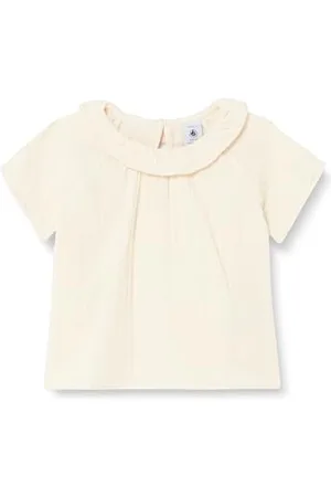 Petit Bateau Dziewczynka A097M bluzka z krótkim rękawem, biała, Avalanche, 3 miesiące, , 3 Miesiące