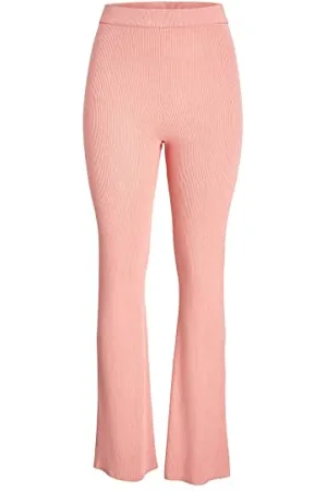 JACK & JONES Damskie spodnie JJXX JXLEIA Ribbed Knit Pants, Coral Haze, XS