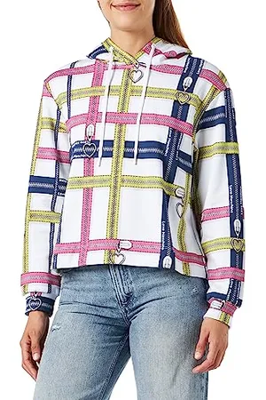 Moschino Damska bluza z kapturem o regularnym kroju, biała, 40