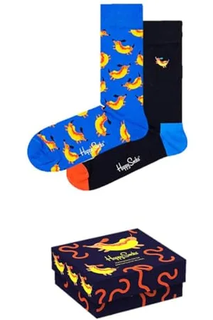 Happy Socks Gift Box, kolorowe i zabawne, Skarpety dla kobiet i mężczyzn, Niebieski 2 pary (36-40)