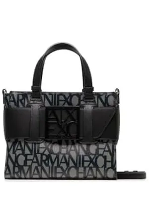 Armani Exchange Damska torba do noszenia w stylu Medium Logo Placket Crossbody Zip Top Tote, , jeden rozmiar