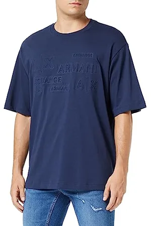 Armani Exchange Męska bluza polo z nadrukiem z nadrukiem z grubej koszulki, z krótkim rękawem, , S