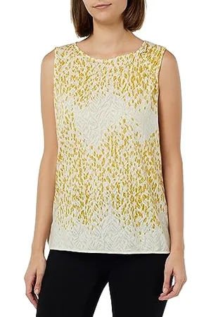 Taifun Damski 371349-16215 Top, Light Creme we wzory, 38, , 38