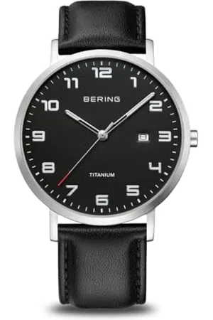 Bering Męski zegarek kwarcowy - kolekcja Titanium z tytanem i szafirowym kryształem 18640-402