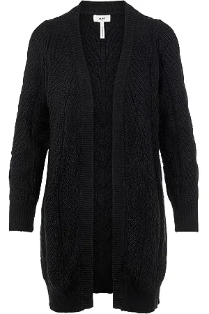 Object Damska kurtka OBJNOVA Stella L/S Knit Cardigan NOOS kurtka z dzianiny, czarna, M