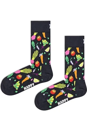 Happy Socks Veggie Sock, kolorowe i zabawne, Skarpety dla kobiet i mężczyzn, Czarny (41-46)