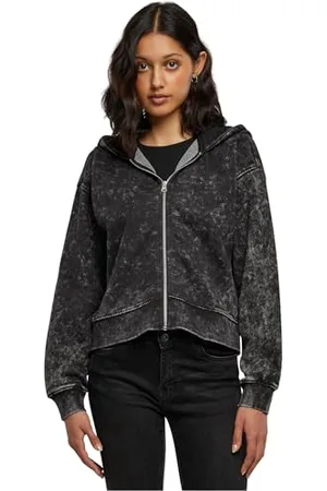 Urban classics Damska bluza z kapturem z zamkiem błyskawicznym, , 4XL