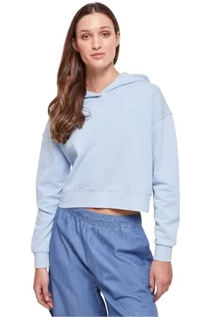 Urban classics Damska krótka bluza z kapturem z motywem kwiatowym, z krótkim rękawem, dostępna w wielu różnych kolorach, rozmiary XS-5XL, , L