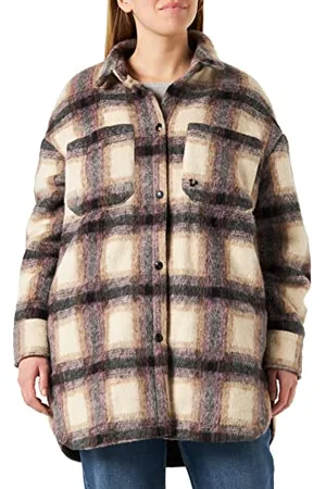 True Religion Damska kurtka oversize Drop Shoulder Jacket Karo, Camel, Standard
