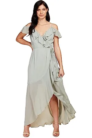 Little Mistress Damska sukienka maxi z falbanką Waterlily, , 42