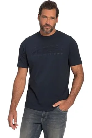 JP 1880 Męskie, duże rozmiary, T-shirt, rękawy do łokci, flammjersey, nadruk, okrągły dekolt, do 8 XL, , 5XL
