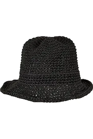 Urban classics Unisex kapelusz Braid Bast Bucket Hat Black One Size, , jeden rozmiar