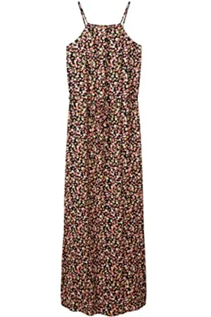 TOM TAILOR Damska sukienka maxi z paskiem do wiązania, , XL