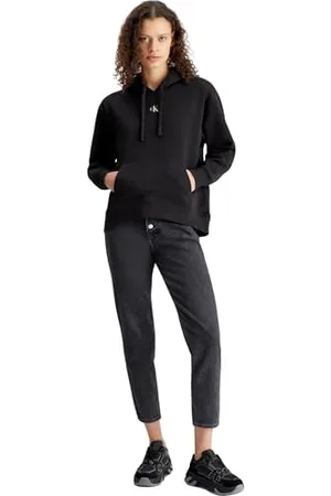 Calvin Klein Jeans Damska bluza z kapturem z tkaną etykietą oversize, , M