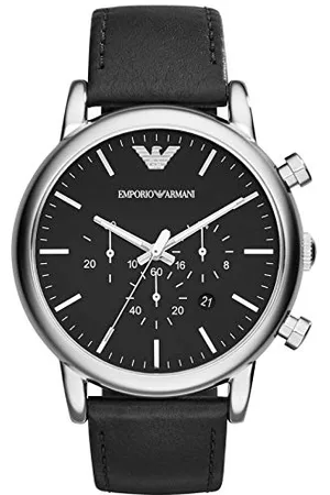 Emporio Armani AR1828 Zegarek, 46 mm, Czarny/Srebrny