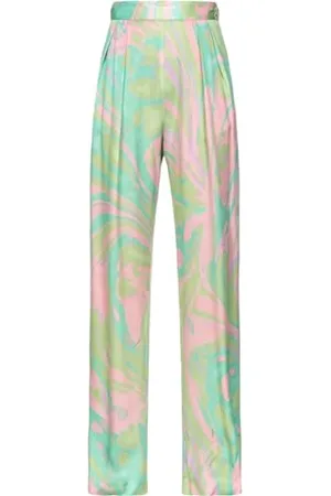 Pinko PENATI Satin Spodnie Drukuj Splash, , 40