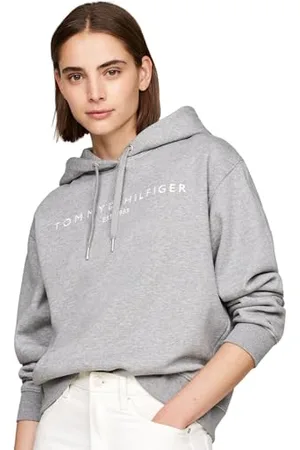 Tommy Hilfiger Damska bluza z kapturem MDRN REG CORP LOGO HOODIE WW0WW43598, średni wrzosowy szary, S, , S