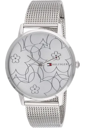 Tommy Hilfiger Analogowy zegarek kwarcowy dla kobiet ze srebrną bransoletką z siatki ze stali nierdzewnej - 1782365, , bransoletka