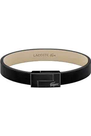 Lacoste Męska bransoletka skórzana kolekcja TRAVELER Czarna - 2040073
