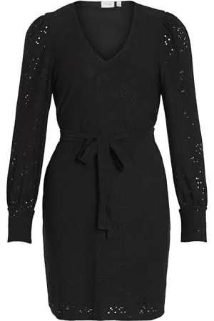 VILA Damska sukienka mini Vipaulina z dekoltem w serek L/S, , M