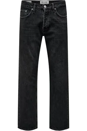 Only & Sons Męskie dżinsy ONSEDGE Loose 6985 - Relaxed Fit - czarne - Black Denim, , 36W / 32L