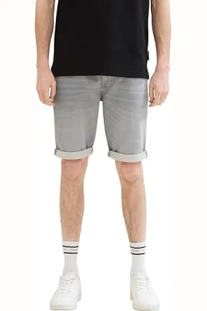 TOM TAILOR Męskie dżinsy slim do joggingu, bermudy z wysokim stretchem, used light stone grey denim, 38, , 38
