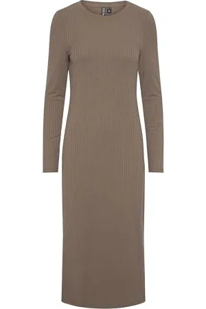 Pieces® Damska sukienka PCKYLIE LS O-Neck MIDI Noos, , M