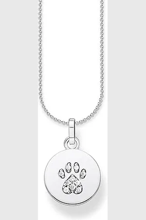 Thomas Sabo Biżuteria Damska, Naszyjnik z Wisiorkiem w Kształcie Łapy, Wysokiej Próby 925 z Cyrkonią, Rozmiar: ok. 38 cm - 42 cm, SCKE150287