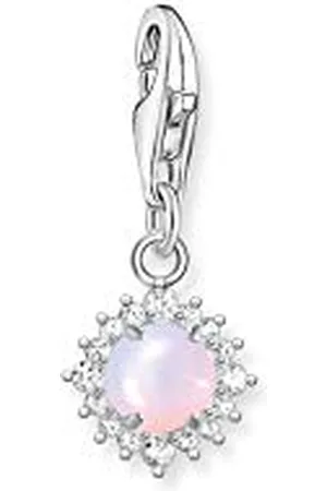 Thomas Sabo Damski wisiorek charm w kolorze opalu kamień różowy połyskujący Charm Club 925 wysokiej próby 1866-166-7, One Size, szterlingowe, nie dotyczy.