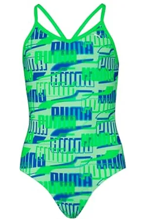 PUMA Swim Girls Printed Swimsuit 1P, , 152 cm