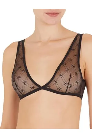 Emporio Armani Damski Bralette All Over Mesh Monogram Bra, , M