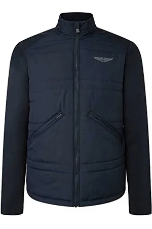 Hackett Męska bluza AM Moto Quilt FZ, niebieska (granatowa), S, , S